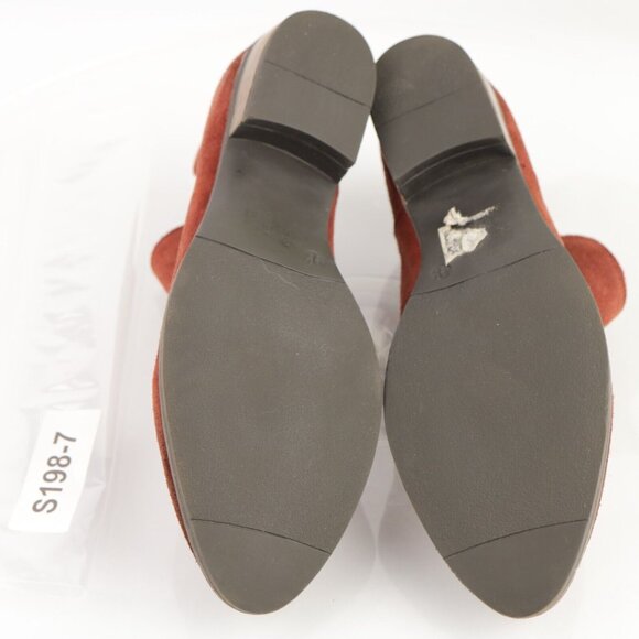 Crevo Womens Leighton Boot Size 9.5 Red Suede Bootie Block Heel Boho Distressed - Picture 9 of 12